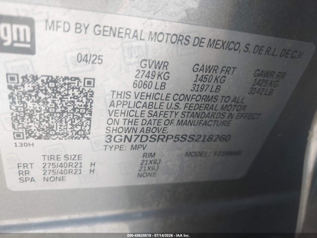 Chevrolet Equinox Ev Rs 2025 3GN7DSRP5SS218260 Image 9