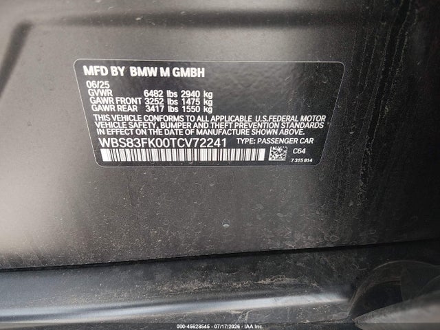 WBS83FK00TCV72241 BMW M5