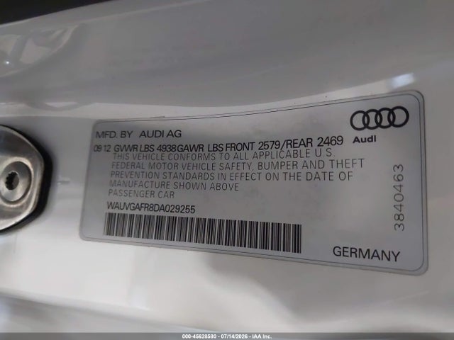 Продаж на аукціоні авто 2013 Audi S5 3.0t Premium Plus, vin: WAUVGAFR8DA029255, номер лоту: 45628580
