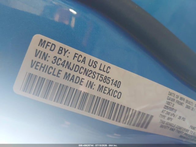 Aukcja sprzedaży 2025 Jeep Compass Limited 4x4, vin: 3C4NJDCN2ST585140, numer aukcji: 45628744
