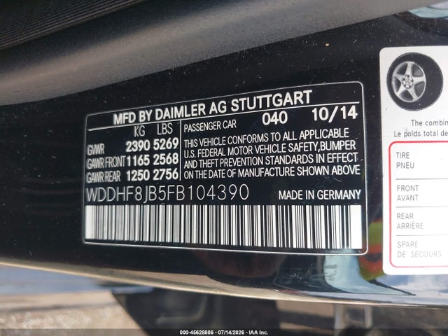 WDDHF8JB5FB104390 Mercedes-Benz E 350 4matic