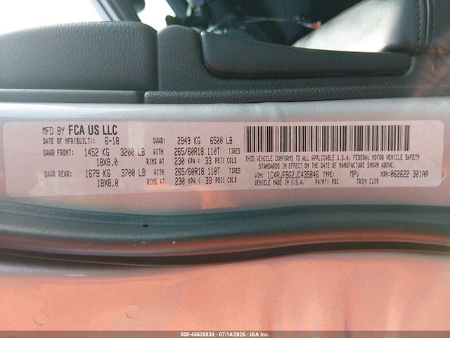 1C4RJFBG2JC435846 Jeep Grand Cherokee Limited 4x4