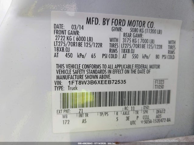 Ford F-350 Xl 2014 1FT8W3B6XEEB72535 Image 8