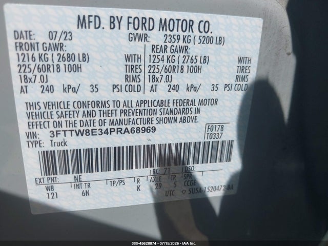 Ford Maverick Lariat 2023 3FTTW8E34PRA68969 Image 9