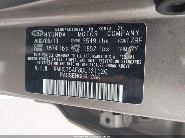 Продаж на аукціоні авто 2013 Hyundai Accent Gs, vin: KMHCT5AE8DU131120, номер лоту: 45628915