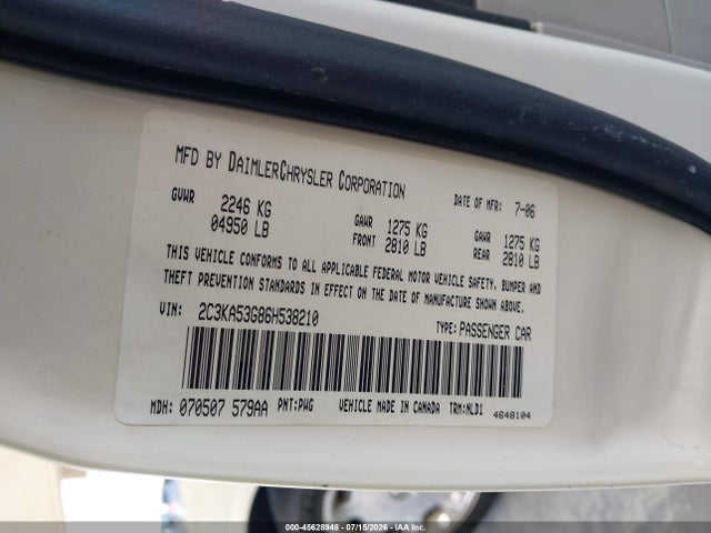 Aukcja sprzedaży 2006 Chrysler 300 Touring, vin: 2C3KA53G86H538210, numer aukcji: 45628948