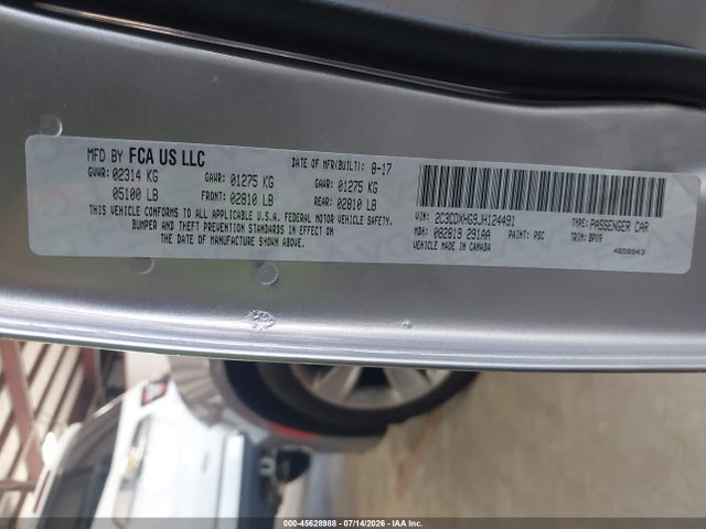 Aukcja sprzedaży 2018 Dodge Charger Sxt Plus Rwd, vin: 2C3CDXHG9JH124491, numer aukcji: 45628988