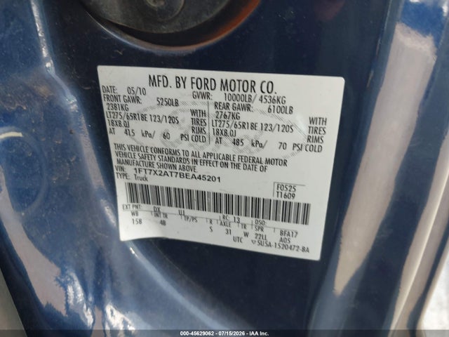 Продажа на аукционе авто 2011 Ford Super Duty F-250 Srw Lariat, vin: 1FT7X2AT7BEA45201, номер лота: 45629062