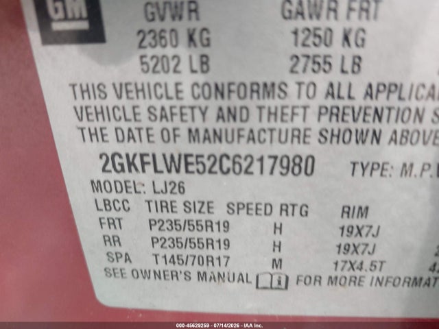 Продаж на аукціоні авто 2012 Gmc Terrain Slt-2, vin: 2GKFLWE52C6217980, номер лоту: 45629259