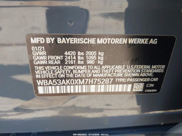 WBA53AK0XM7H75287 BMW 228i Gran Coupe Sdrive