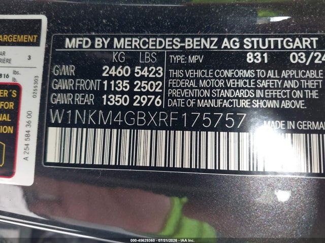 Продаж на аукціоні авто 2024 Mercedes-benz Glc 300 Suv, vin: W1NKM4GBXRF175757, номер лоту: 45629360