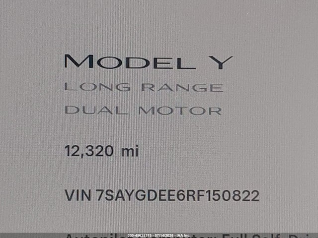 Aukcja sprzedaży 2024 Tesla Model Y Long Range Dual Motor All-wheel Drive, vin: 7SAYGDEE6RF150822, numer aukcji: 45629375