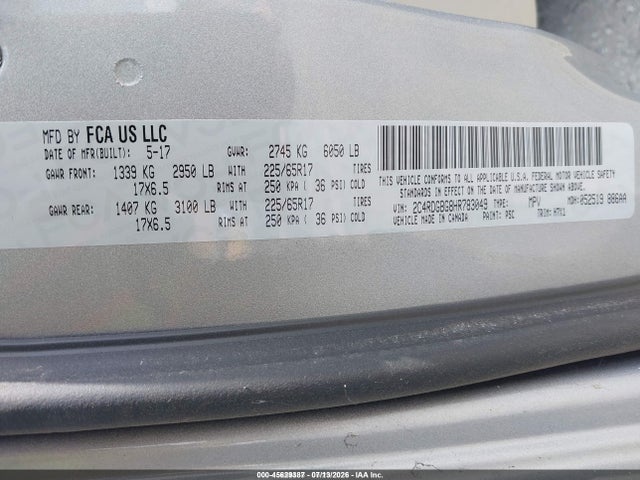 Dodge Grand Caravan Se 2017 2C4RDGBG8HR783049 Image 9