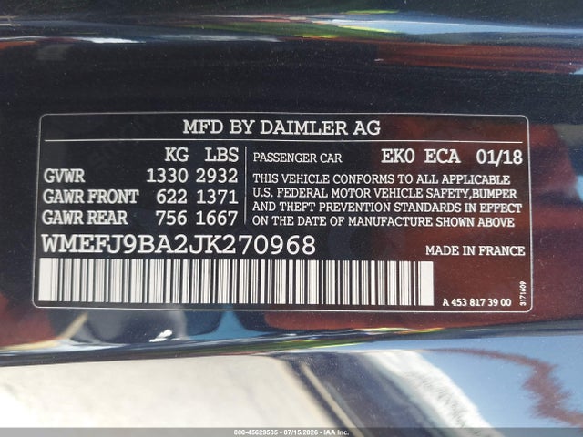 Smart Fortwo Electric Drive Prime 2018 WMEFJ9BA2JK270968 Image 9