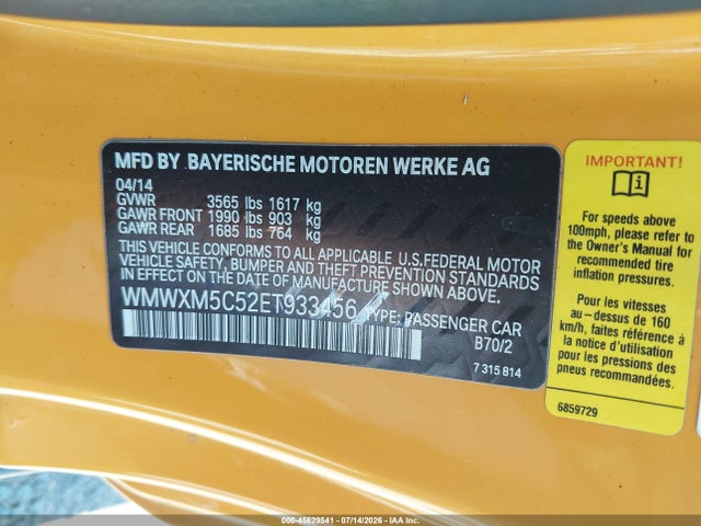 Mini Hardtop Cooper 2014 WMWXM5C52ET933456 Image 9