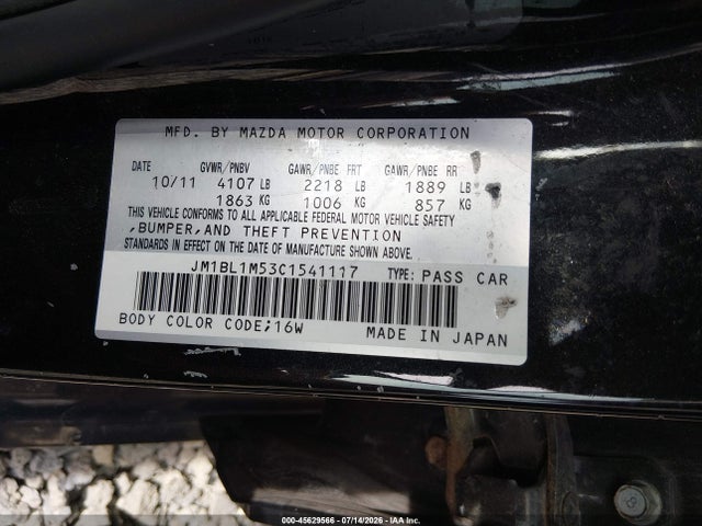 Aukcja sprzedaży 2012 Mazda Mazda3 S Grand Touring, vin: JM1BL1M53C1541117, numer aukcji: 45629566