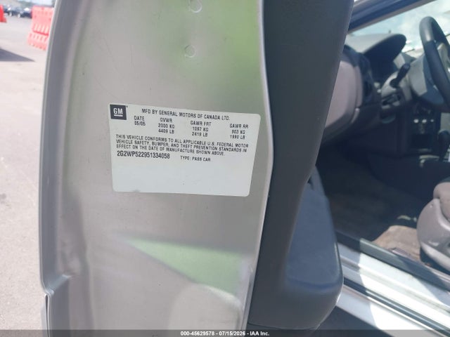 Продаж на аукціоні авто 2005 Pontiac Grand Prix, vin: 2G2WP522951334058, номер лоту: 45629578