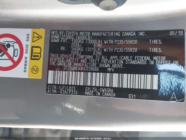 Lexus RX 450H 2019 2T2BGMCAXKC039666 Image 9