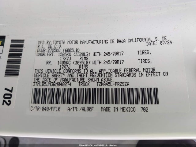 3TMLB5JN3RM040274 Toyota Tacoma Sr5