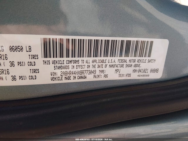 Продаж на аукціоні авто 2008 Chrysler Town & Country Lx, vin: 2A8HR44HX8R773049, номер лоту: 45629783