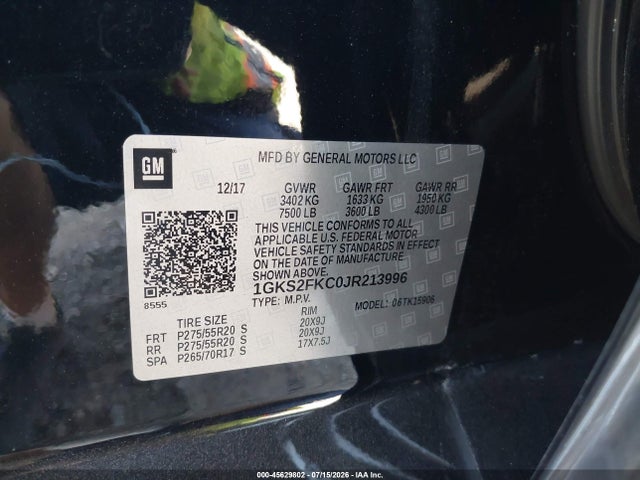 GMC Yukon Xl Sle 2018 1GKS2FKC0JR213996 Image 9