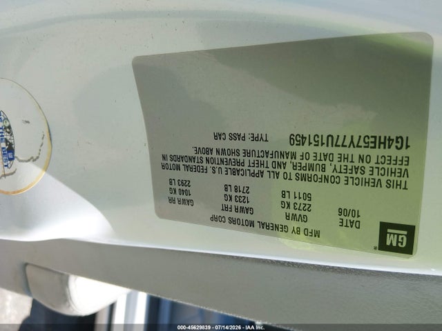 Продажа на аукционе авто 2007 Buick Lucerne Cxs, vin: 1G4HE57Y77U151459, номер лота: 45629839