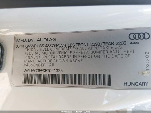 Audi A3 1.8t Premium 2015 WAUACGFFXF1021325 Image 9