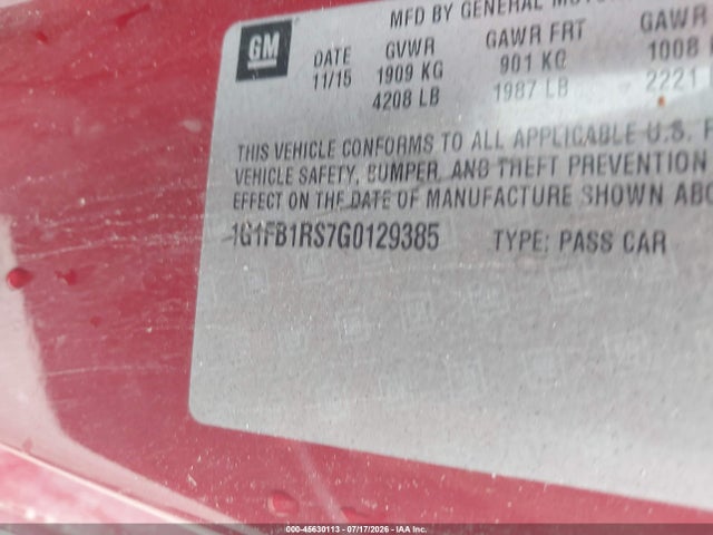 Chevrolet Camaro 1lt 2016 1G1FB1RS7G0129385 Image 9