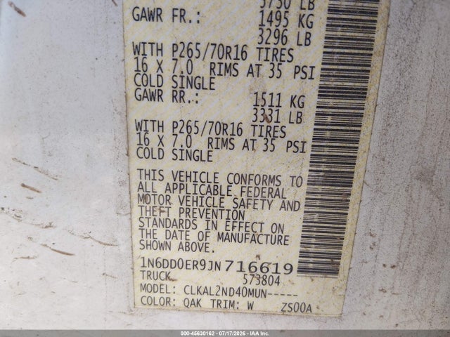Nissan Frontier Sv 2018 1N6DD0ER9JN716619 Image 9