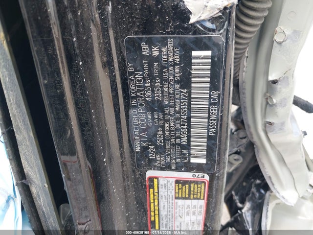 Aukcja sprzedaży 2025 Kia K5 Gt-line, vin: KNAG64J74S5351724, numer aukcji: 45630165