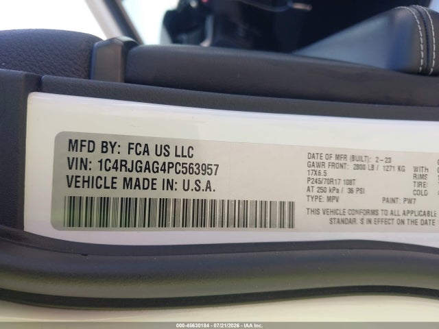 2023 Jeep Grand Cherokee Laredo 4x2 მანქანა იყიდება აუქციონზე, vin: 1C4RJGAG4PC563957, აუქციონის ნომერი: 45630184