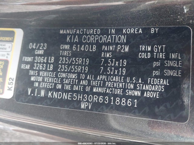 KIA Carnival Mpv Sx 2024 KNDNE5H30R6318861 Image 9