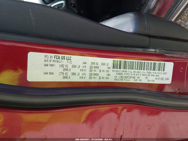Продаж на аукціоні авто 2015 Dodge Durango Sxt, vin: 1C4RDJAG0FC947348, номер лоту: 45630281