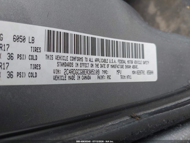 Dodge Grand Caravan Sxt 2014 2C4RDGCG8ER305109 Image 9