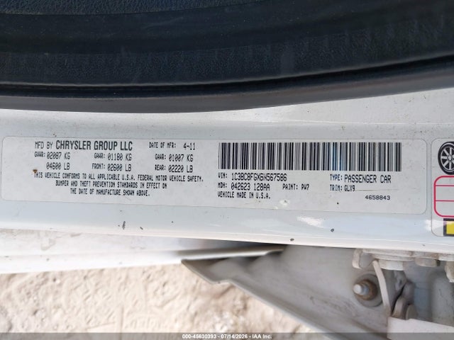 Aukcja sprzedaży 2011 Chrysler 200 S, vin: 1C3BC8FGXBN567586, numer aukcji: 45630393