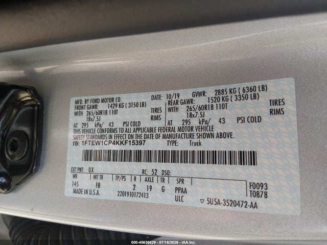 Ford F-150 Xlt 2019 1FTEW1CP4KKF15397 Image 9