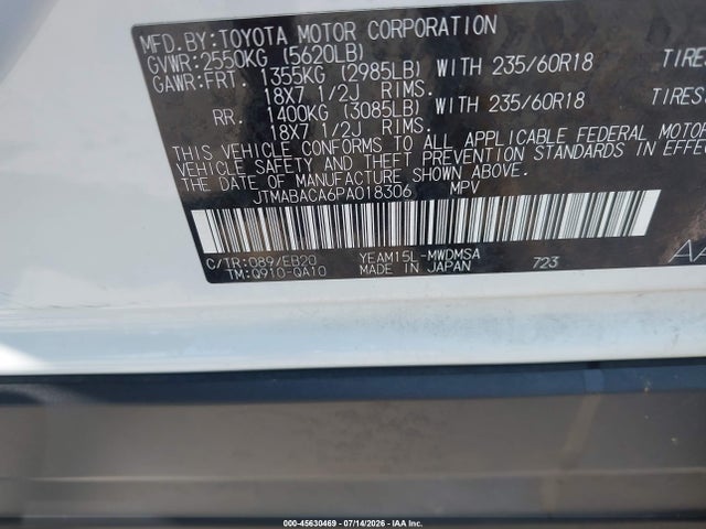 Toyota BZ4X XLE 2023 JTMABACA6PA018306 Image 9