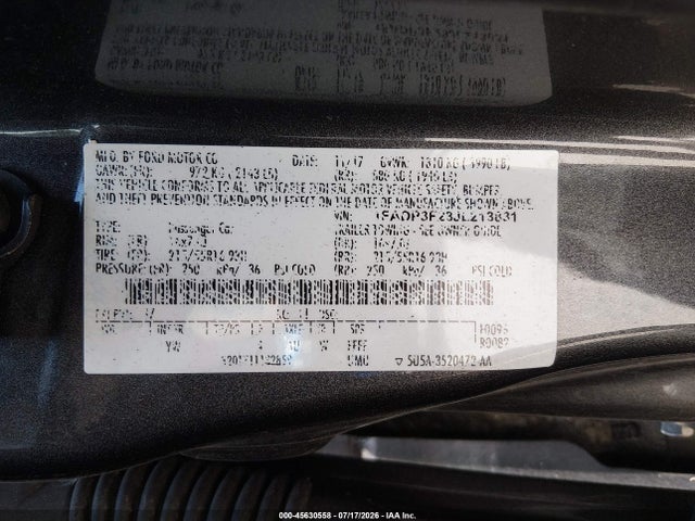 Продаж на аукціоні авто 2018 Ford Focus Se, vin: 1FADP3F23JL213831, номер лоту: 45630558