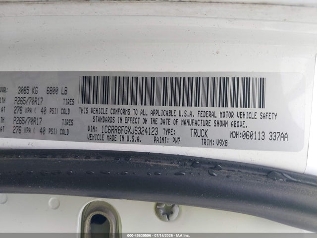 Продаж на аукціоні авто 2018 Ram 1500 Tradesman  4x2 6'4 Box, vin: 1C6RR6FGXJS324123, номер лоту: 45630596