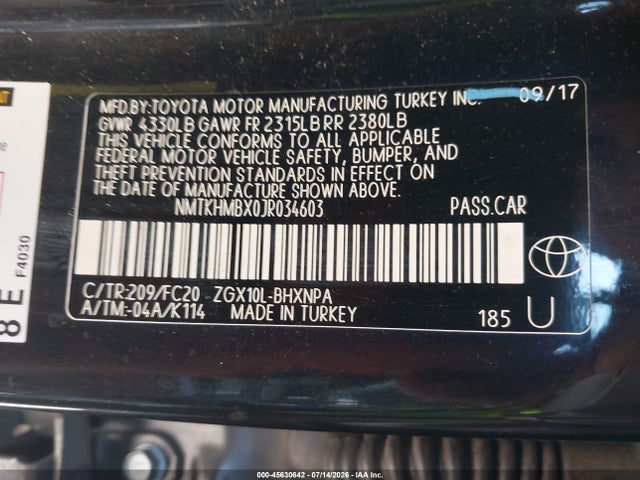 NMTKHMBX0JR034603 Toyota C-hr Xle Premium