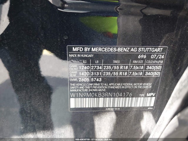 W1N9M0KB3RN104176 Mercedes-Benz Eqb 300 Suv 4matic