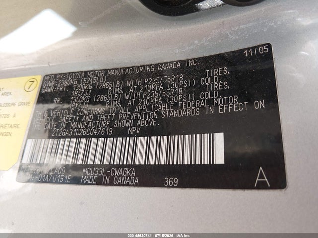 Aukcja sprzedaży 2006 Lexus Rx 330, vin: 2T2GA31U26C047619, numer aukcji: 45630741