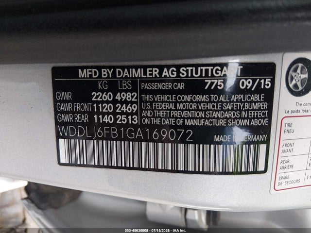 Продажа на аукционе авто 2016 Mercedes-benz Cls 400, vin: WDDLJ6FB1GA169072, номер лота: 45630808
