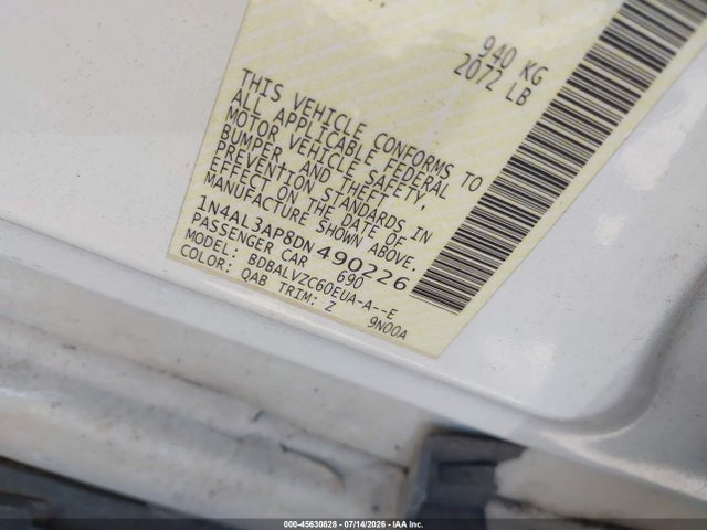 Aukcja sprzedaży 2013 Nissan Altima 2.5 Sl, vin: 1N4AL3AP8DN490226, numer aukcji: 45630828