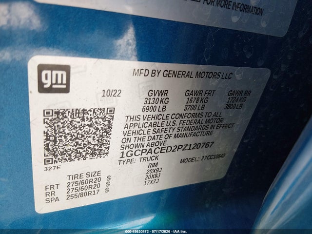 1GCPACED2PZ120767 Chevrolet Silverado 1500 2wd Short Bed Lt