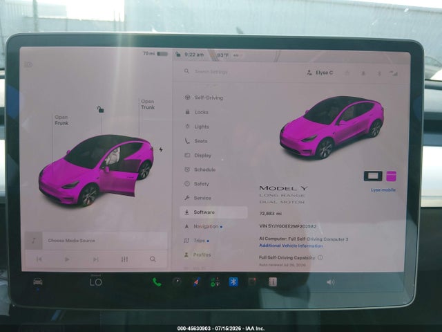Продаж на аукціоні авто 2021 Tesla Model Y Long Range Dual Motor All-wheel Drive, vin: 5YJYGDEE2MF202582, номер лоту: 45630903