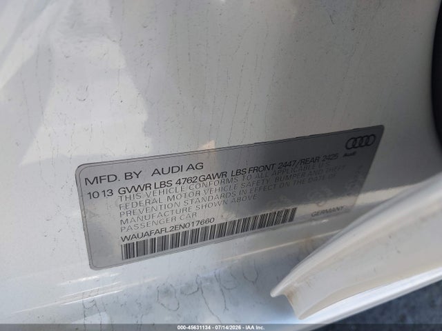 Audi A4 2.0t Premium 2014 WAUAFAFL2EN017660 Image 9