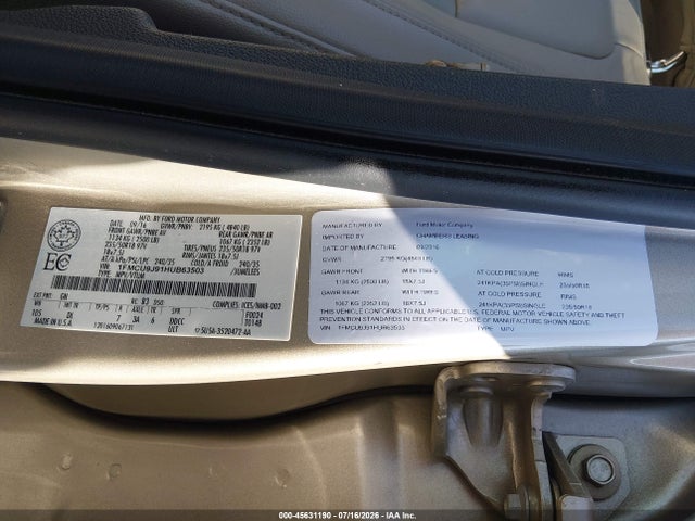 Продажа на аукционе авто 2017 Ford Escape Titanium, vin: 1FMCU9J91HUB63503, номер лота: 45631190