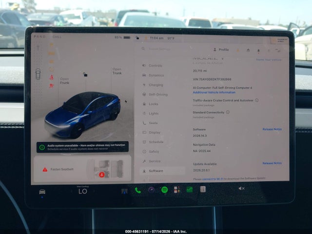 Aukcja sprzedaży 2026 Tesla Model Y Premium Rear-wheel Drive/rear-wheel Drive, vin: 7SAYGDEDXTF392866, numer aukcji: 45631191
