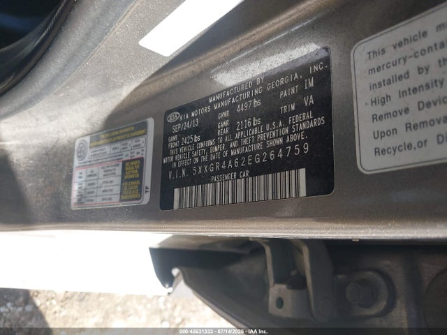 KIA Optima Sx Turbo 2014 5XXGR4A62EG264759 Image 9